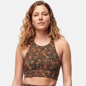Outdoor Voices Sienna Abstract  Botanic Print Sports Bra Crop Top Sma